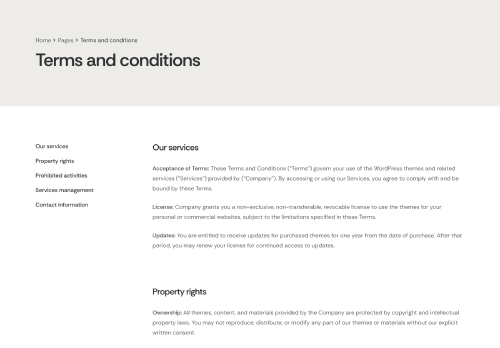 Terms and conditions
