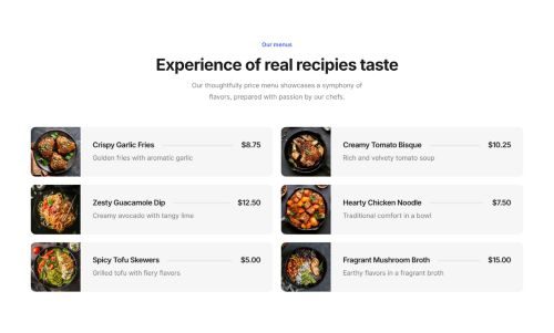 Pricing Menu 3