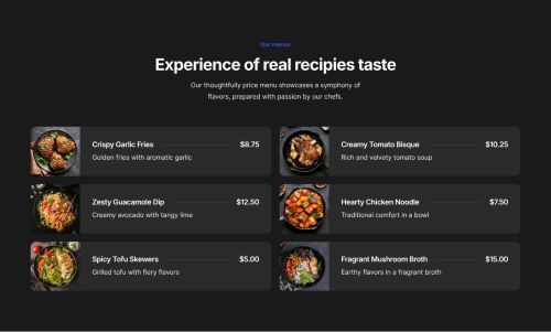 Pricing Menu 4