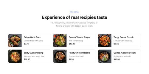 Pricing Menu 5
