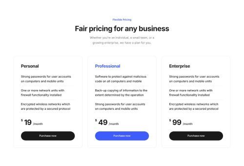 Pricing Tables 1
