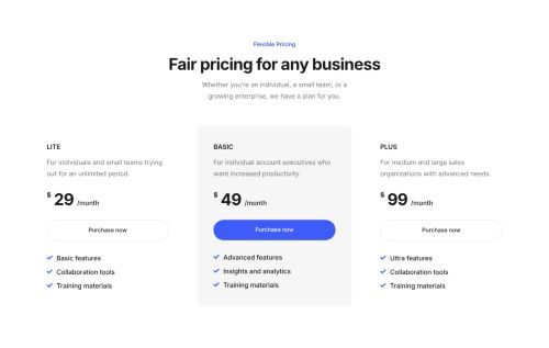 Pricing Tables 11
