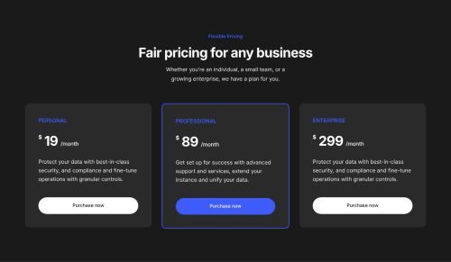 Pricing Tables 16