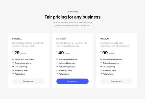 Pricing Tables 6