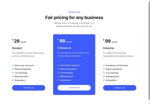 Pricing Tables 17