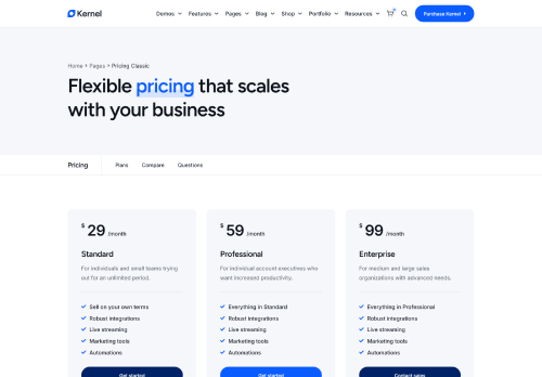 Pricing Classic