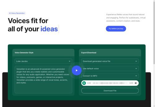 Hero Landpress AI Audio Tool